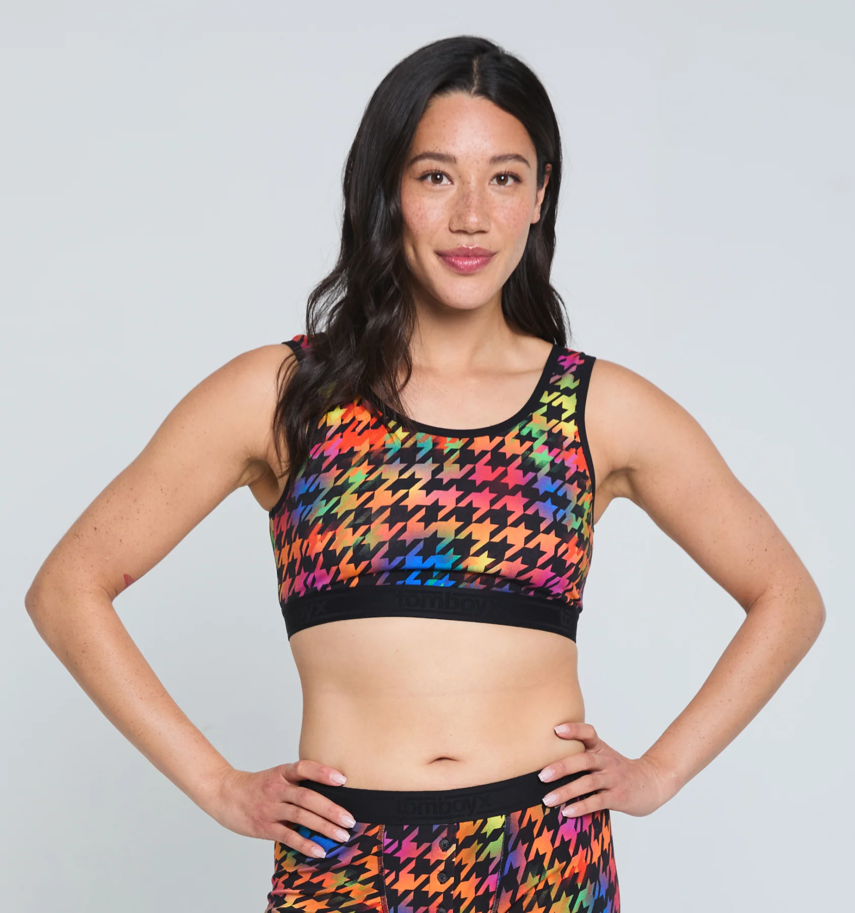 Essentials Soft Bra - Rainbow Houndstooth - Image 4
